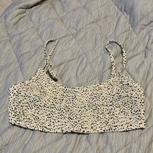 Ruched dot pattern bikini top